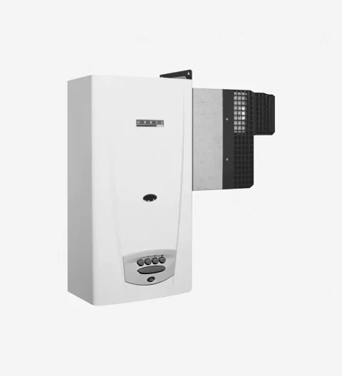 Calefón Orbis 315ddo de 14 litros, tiro balanceado, para gas natural, con panel de control frontal.