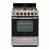 Cocina a gas Whirlpool Wfx57di de 56 cm en acero inoxidable, con cuatro quemadores y horno.