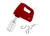 Batidora de mano Peabody 300w color rojo con varillas y ganchos de mezcla incluidos.