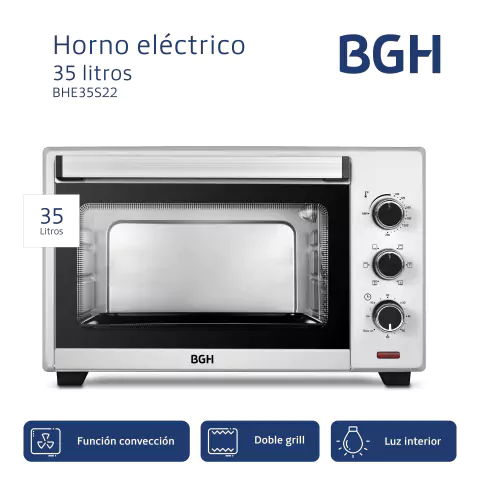 Horno Electrico Bgh Con Conveccion 35litros Bhe35s22