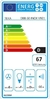 Etiqueta de eficiencia energética de la campana Teka DBB 60 Inox VR01, mostrando su clasificación D y consumo anual de 67 kWh.