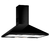 Campana de cocina piramidal negra de 90 cm con botones de control, ideal para eliminar olores y vapores en la cocina.