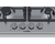 Vista superior del anafe Bosch Pgh6b5b90, con cuatro perillas de control y quemadores de acero inoxidable.