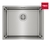 Bacha de cocina Teka BE Linea RS15 50.40 de acero inoxidable con desagüe central.
