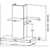 Diagrama técnico de la campana extractora de pared Spar Franke Stilo Pro de 90cm, mostrando las dimensiones y características del producto.