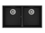 Bacha de cocina Teka SQUARE 2c-760 TG en color granito negro, con dos compartimentos circulares.