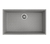 Vista superior de una bacha de cocina Teka SQUARE 72.40 TG en color Granito Stone Grey, con desagüe en el centro.