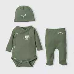 Set de nacimiento Bear verde