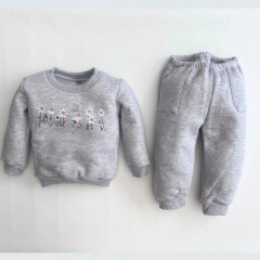 Conjunto frisa flowers gris - comprar online