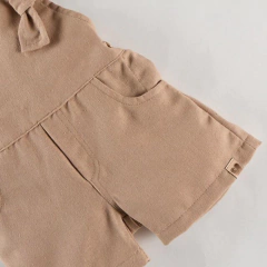 Jardinero de lino chocolate en internet