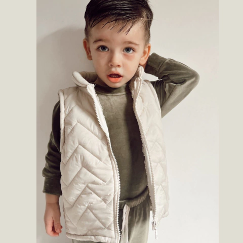 Chaleco con corderito Natural - comprar online