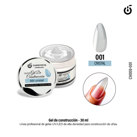 Gel de Construcción 30ml #001 cristal Uv/Led Cherimoya