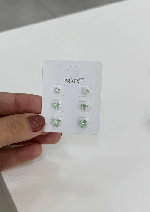 Trio Corações Verde