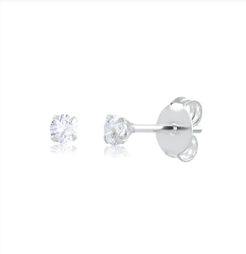 Brinco de Prata Zirconia 3mm - comprar online