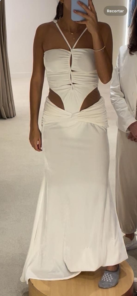 Patbo vestido branco veludo