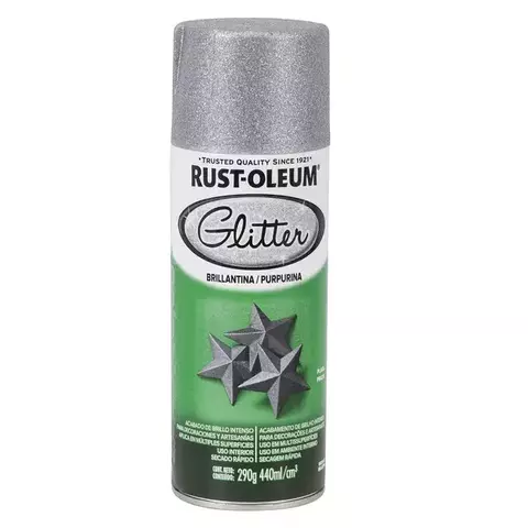 SPRAY PURPURINA GLITTER PRATA 440ML RUST-OLEUM