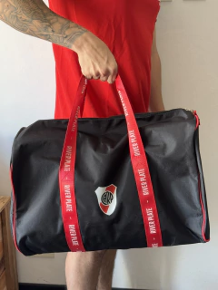 Bolso Deportivo Negro River Plate