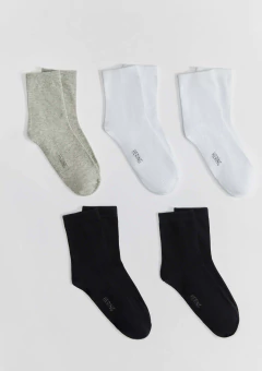 Kit 5 Pares de Meias Unissex Cano Médio Hering Intimates