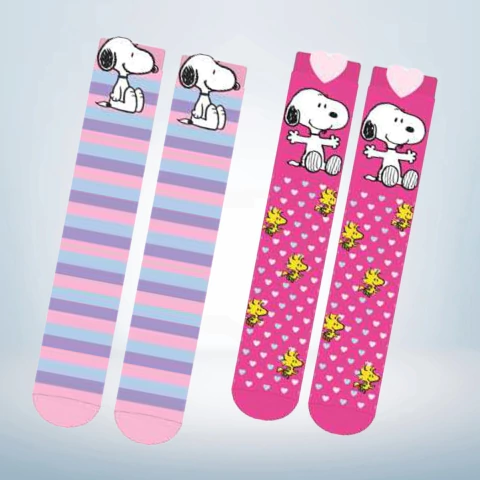 Par de Meia 3/4 3D Infantil Snoopy (Peanuts) – Produto Licenciado