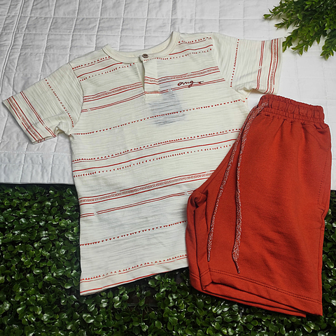 Conjunto Infantil Camiseta Pérola e Bermuda Machiatto - Tamanho 04 - Angerô