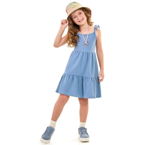 Vestido Cotton Jeans com Alça Ajustável - Kamylus