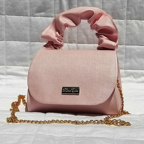 Bolsa Infantil Modelo Frufru Rosa Acetinado