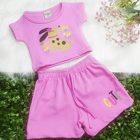 Conjunto Menina Blusa Molecotton c/ Shorts - Didiene