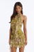 Vestido corto con volados y flores
