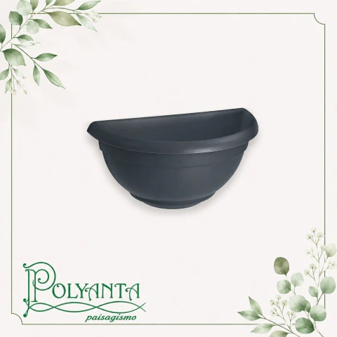 Vaso de Parede Plástico Pequeno Preto - Nutriplan