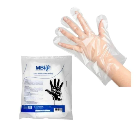 Luva Plástica Não Estéril C/100 - Mblife