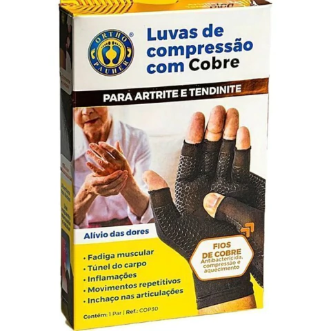 Luvas De Compressão C/Fios De Cobre P/M - Ortho Pauher