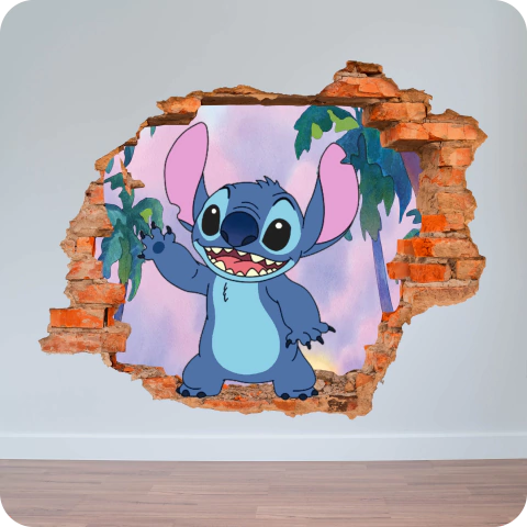 VINILO 3D PARED STITCH