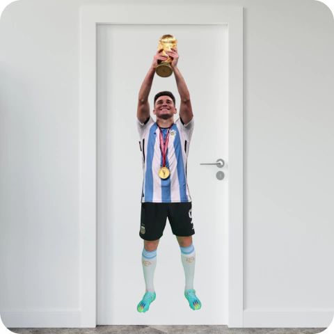VINILO GIGANTOGRAFIA JULIAN ALVAREZ COPA DEL MUNDO