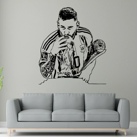 VINILO DE CORTE FUTBOL MESSI MUNDIAL QATAR