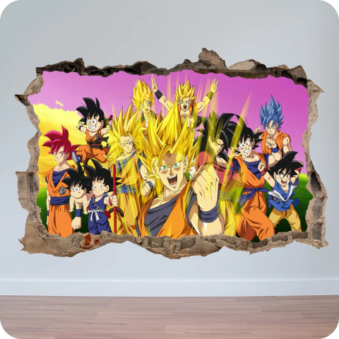 VINILO PANORAMICO 3D DRAGON BALL GOKU