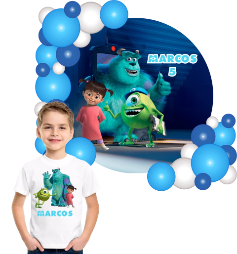 Combo Banner Remera Circular Monsters Inc