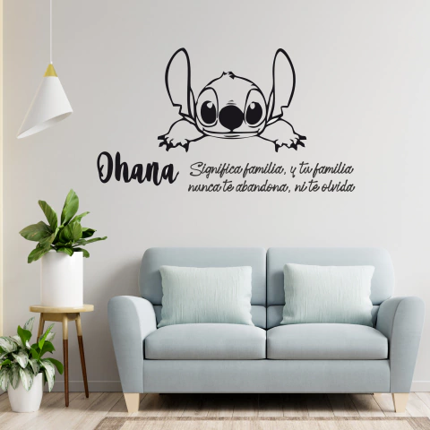VINILO DE CORTE DISNEY FRASE OHANA STITCH