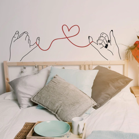 VINILO DE CORTE CABECERA DE CAMA HILO ROJO