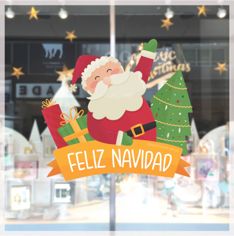 VINILO NAVIDEÑO PAPÁ NOEL MOD 1 - comprar online
