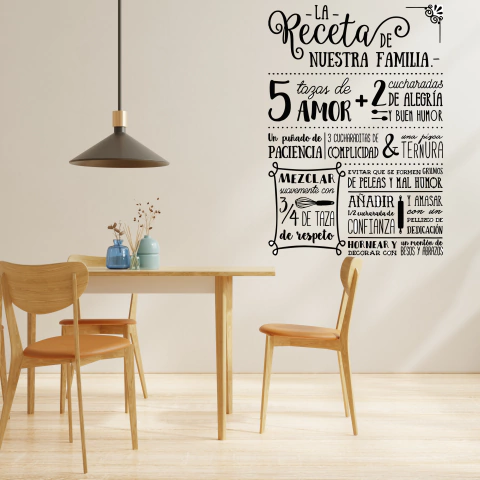 VINILO DE CORTE FRASE COCINA LA RECETA