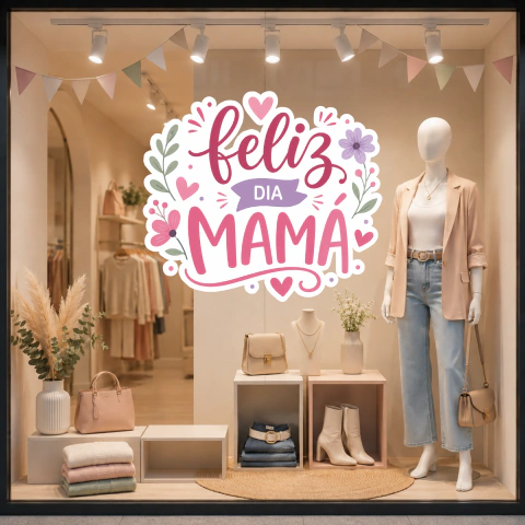 Vinilo Decorativo Pared Vidriera Dia de la madre mod 3