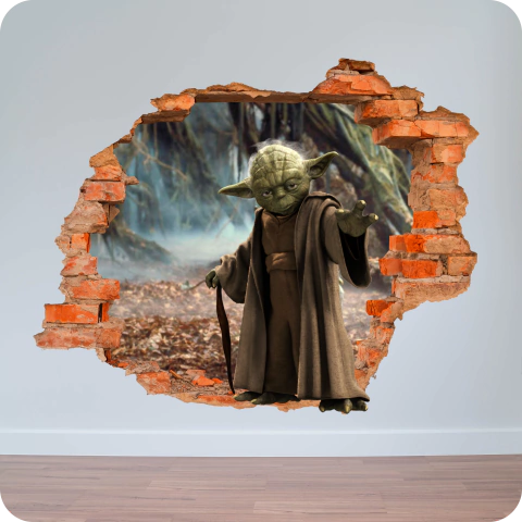VINILO 3D PARED STAR WARS YODA