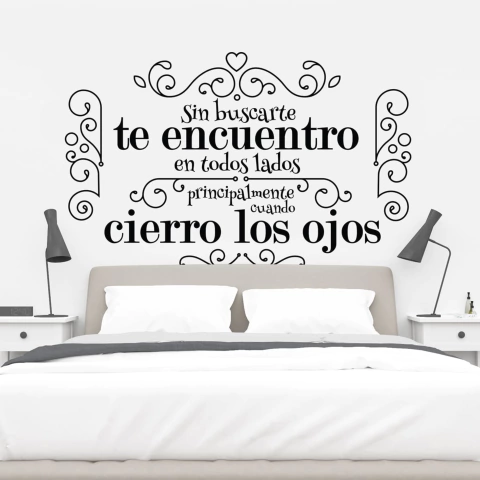 VINILO DE CORTE CABECERA DE CAMA FRASE TE ENCUENTRO