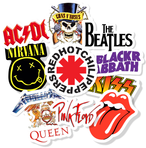 Pack Stickers Resistentes Al Agua Celu Termos Compu Rock - comprar online