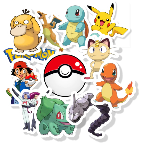 Pack Stickers Resistentes Al Agua Celu Termos Compu Pokemon - comprar online