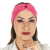 Imagem do Kit Jaleco Feminino Acinturado Manga Longa Bufante Princesa Rosa Pink + Turbante Rosa Pink