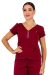 Blusa Scrub Feminina PLUS SIZE Manga Curta Decote V Transpassada Marsala