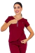Blusa Scrub Feminina PLUS SIZE Manga Curta Decote V Transpassada Marsala na internet