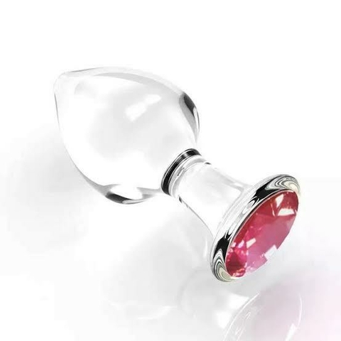 Plug Anal de Vidro Pedra Rosa - comprar online