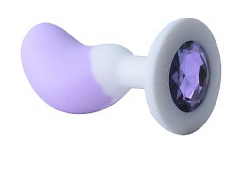 Plug Anal em Silicone com Pedra - Formato de Feijão - 9,3 X 3,0